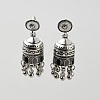 Alloy Bell Dangle Stud Earrings with Enamel EJEW-WH0018-45-1