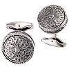1 Pair Tibetan Style Brass Cufflinks for Men FIND-BBC0002-18-1