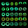 CHGCRAFT 30Pcs 15 Colors Luminous Self Adhesive Glass Eyes Cabochons DIY-CA0006-29-4
