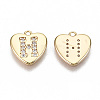 Brass Micro Pave Clear Cubic Zirconia Charms KK-N231-234H-NF-2