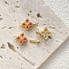 Brass Pave Glass Rhinestone Clover Box Clasp for DIY Jewelry Bracelet Necklace PW-WG47338-03-1