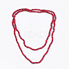 Synthetic Coral Beaded Two-Tiered  Necklaces NJEW-S414-30-1
