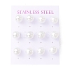 6 Pair Shell Pearl Round Ball Stud Earrings EJEW-A067-18A-P-2