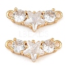 Brass Pave Clear Cubic Zirconia Connector Charmss CU-CBA804C-15G-1