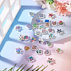 30Pcs 3 Styles Rainbow Iridescent Printed Opaque Acrylic Beads OACR-TA0004-52C-5