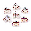 UV Plating Opaque Printed Acrylic European Beads OACR-N153-06B-1