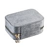 Italian Velvet Double Layers Jewelry Set Storage Zipper Boxes with Mirror Inside CON-G023-09C-2