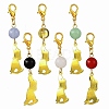 6Pcs Brass Puppy Pendant Decorations HJEW-JM04364-1