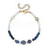 Dyed Natural Malaysia Jade & Dyed & Heated Blue Aventurine & Amazonite Nuggets & Rondelle Beaded Bracelets for Women BJEW-JB14090-01-3