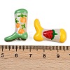 Boot Baking Paint Glass Enamel  Beads LAMP-C020-02-4