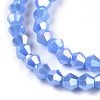 Opaque Solid Color Electroplate Glass Beads Strands EGLA-A039-P2mm-B19-2