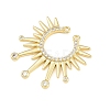 Brass Micro Pave Clear Cubic Zirconia Connector Charms CU-CBAD306-23G-2