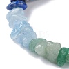 Kids 7 Chakra Natural Mixed Stone Chip Beads Stretch Bracelet with Heart BJEW-JB07377-5