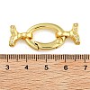 Rack Plating Brass Micro Pave Clear Cubic Zirconia Fold Over Clasps KK-A234-003G-01-3