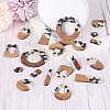 Kissitty 20Pcs 10 Style Transparent Resin & Walnut Wood Pendants RESI-KS0001-09-3