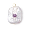 Gemstone & Baroque Pearl Keshi Pearl Pendants PALLOY-JF02916-3