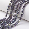 Electroplate Transparent Glass Beads Strands EGLA-A034-T6mm-S07-1
