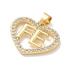Brass Micro Pave Clear Cubic Zirconia Pendants KK-L268-019G-03-2
