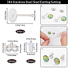 300Pcs 304 Stainless Steel Flat Round Blank Peg Earring Post STAS-SC0007-33C-2