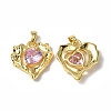 Brass Micro Pave Cubic Zirconia Pendants KK-P223-51G-01-1