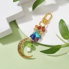 Alloy Hollow Moon & Lampwork Mushroom Pendant Decorations HJEW-JM01612-01-2