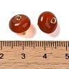 Natural Carnelian(Dyed & Heated) Rondelle Charms with Rack Plating Brass Loops G-G110-05A-03-3