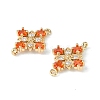 Brass Pave Cubic Zirconia Connector Charms KK-G462-45KCG-03-2