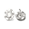 304 Stainless Steel Flat Round Stud Earrings for Women EJEW-M028-03P-1