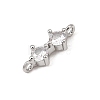 Brass Pave Clear Cubic Zirconia Connector Charms CU-CBA3D76-02P-2