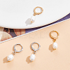 2 Pairs 2 Colors Plastic Imitaion Pearl Beaded Dangle Leverback Earrings EJEW-FI0001-03-7