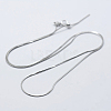 Anti-Tarnish Rhodium Plated 925 Sterling Silver Chain Necklaces STER-F039-15P-1