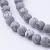 Natural Map Stone/Picasso Stone/Picasso Jasper Bead Strands G-G735-27F-6mm-3