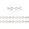 Brass Flat Oval Cable Chains CHC025Y-01-RG-1