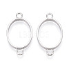 Alloy Oval Open Back Bezel Connector Charms FIND-WH0521-15B-1