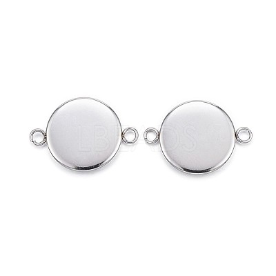 Tarnish Resistant 304 Stainless Steel Cabochon Connector Settings STAS-G127-14-12mm-P-1