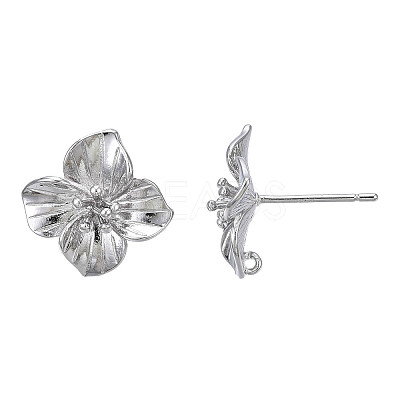 Brass Stud Earring Findings X-KK-N232-337A-01P-1