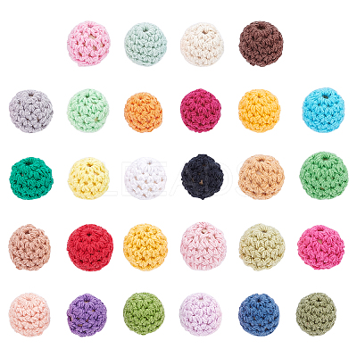 56Pcs 28 Colors Organic Wool Fabric Beads FIND-CA0003-74-1