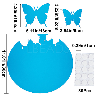 1 Set Plastic Mirror Wall Stickers AJEW-CN0001-65D-1