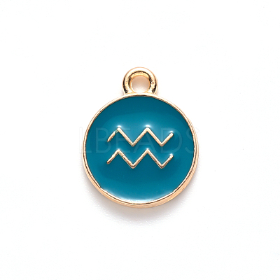 Alloy Enamel Pendants X-ENAM-S124-01B-05J-1