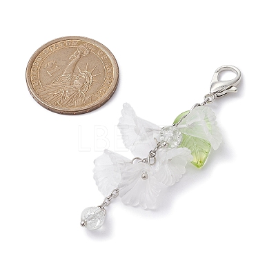 2Pcs Acrylic Flower Pendant Decoration AC-CJC176-P-1