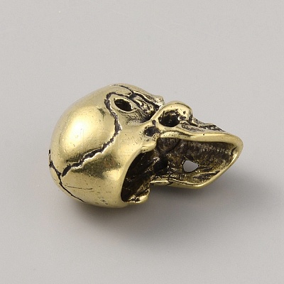 Brass Skull Beads FIND-WH0148-020A-1