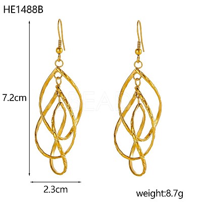 304 Stainless Steel Dangle Earrings STAS-OY016-87G-1