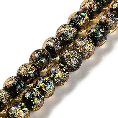 Handmade Dichroic Foil Glass Beads Strands DICH-U001-02H-1