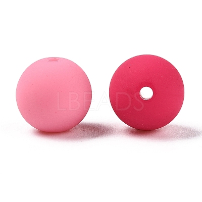Rubberized Style Imitated Silicone Acrylic Beads MACR-T048-01B-15-1
