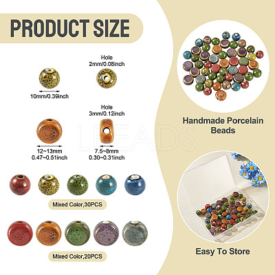 Handmade Porcelain Beads PORC-TA0001-70-1