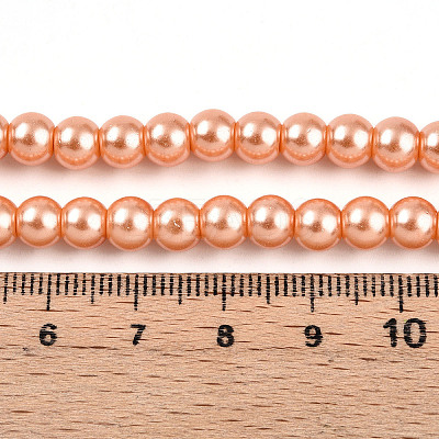 Baking Paint Pearlized Glass Pearl Round Bead Strands HY-Q003-6mm-36-A-1