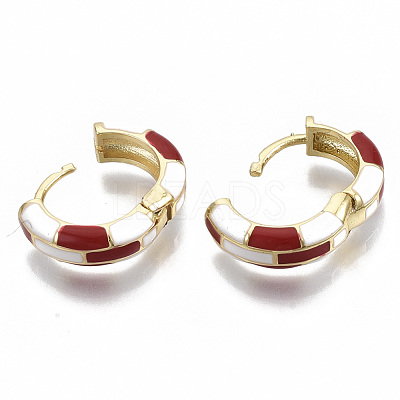 Brass Huggie Hoop Earrings EJEW-S209-06D-1