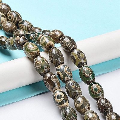 Tibetan Style dZi Beads Strands TDZI-E005-01E-1