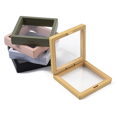 5Pcs Square Transparent PE Thin Film Suspension Jewelry Display Box CON-FS0001-19D-1
