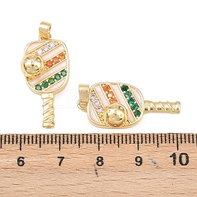 Brass Micro Pave Cubic Zirconia Pendants KK-C248-04G-02-1
